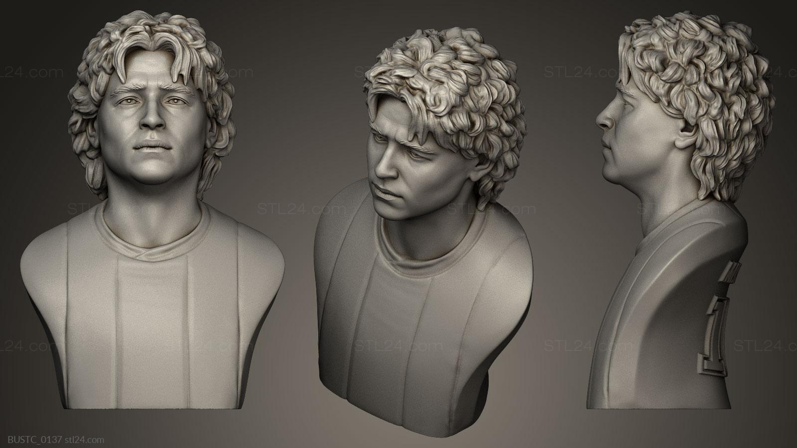 Бюсты и барельефы известных личностей (Диего Армандо Марадона, BUSTC_0137) 3D модель для ЧПУ станка